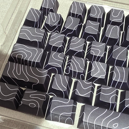 Topography Black Contour Legends Only Backlit Thick PBT Keycaps