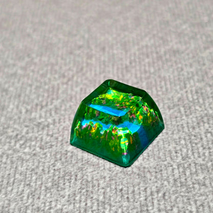 Green Forest River Handmade Resin Artisan Keycap 1u