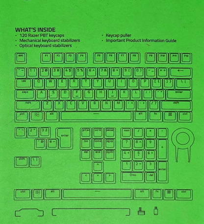 PRICE DROP Razer PBT Keycap Upgrade Set - Razer Green Shinehtrough