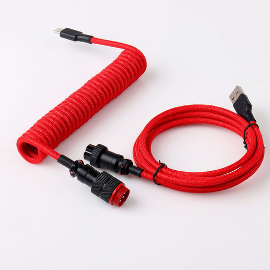 Red Black Gx16 Aviator Connector Premium Mechanical Keyboard 3.5m Cable