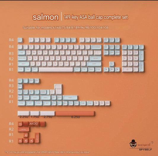 Salmon ASA Doubleshot PBT Keycaps