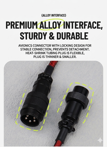Yellow Black Gx16 Aviator Connector Premium Mechanical Keyboard 3.5m Cable