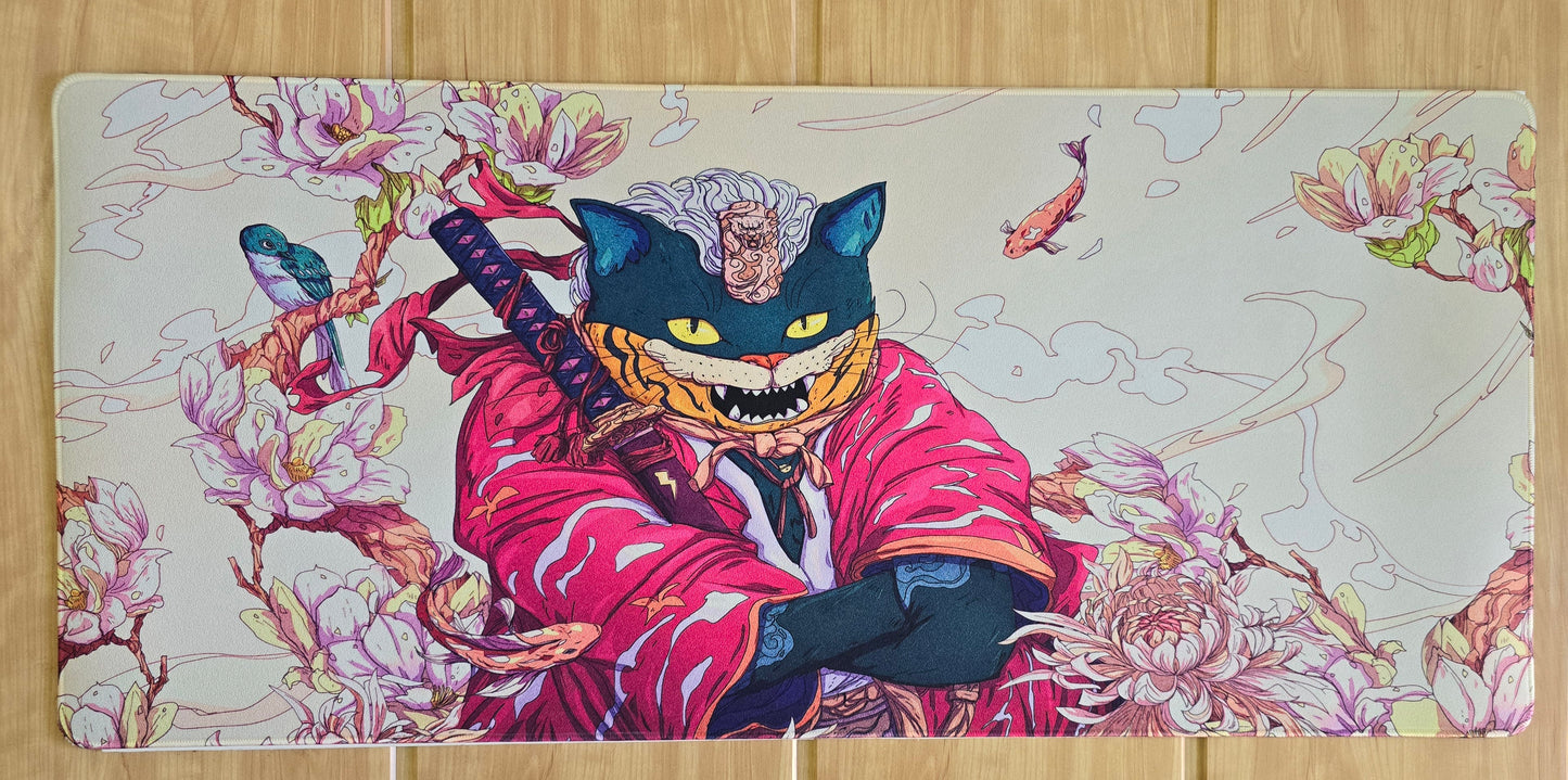 Samurai Cat Warrior Premium Control Surface XXL Deskmat