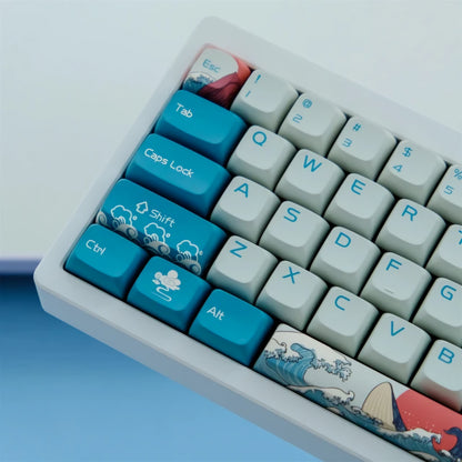 Coral Sea Waves XDA Keycaps