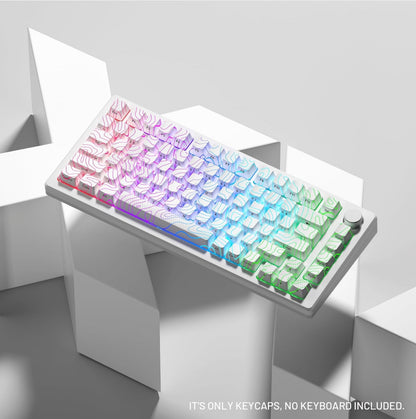PREMIUM White Topographic Pattern IMD Tech Shinethrough Keycap