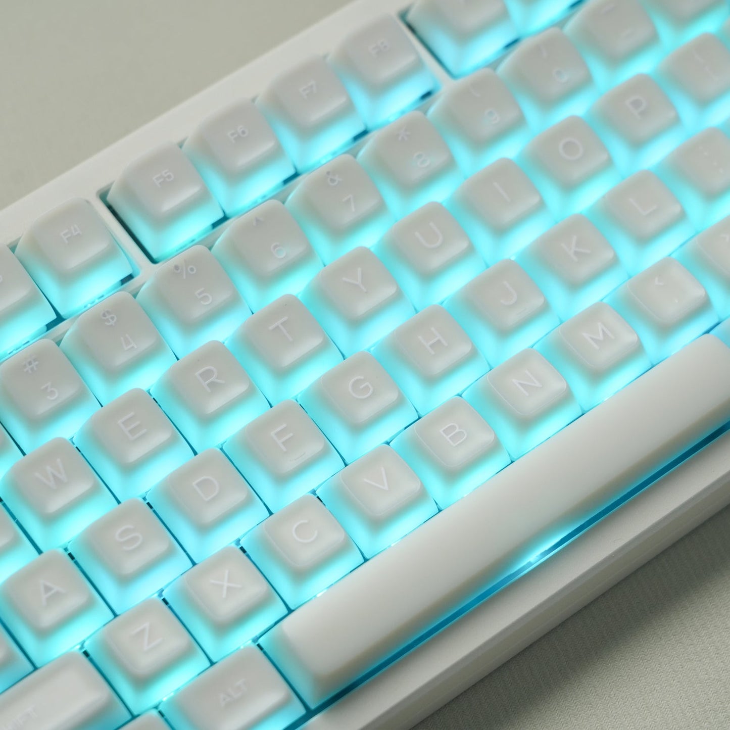 White Jade Translucent SA Profile Doubleshot PBT Keycap