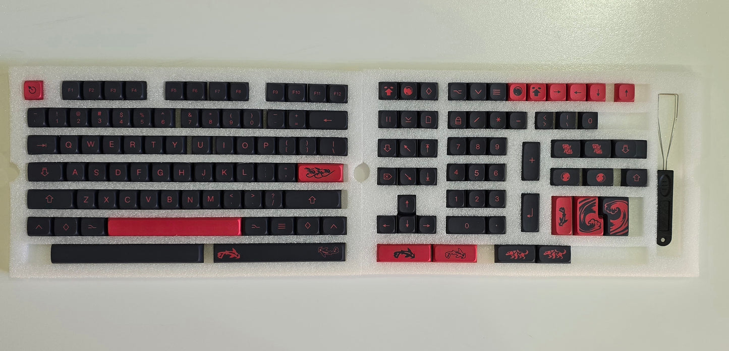 Mizu Red Black XDA PBT Keycaps