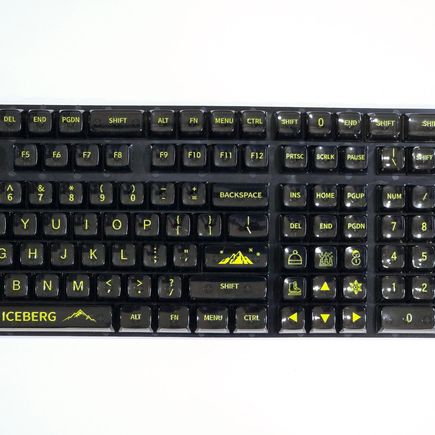 Transparent Yellow On Smoked Black CBSA Keycaps