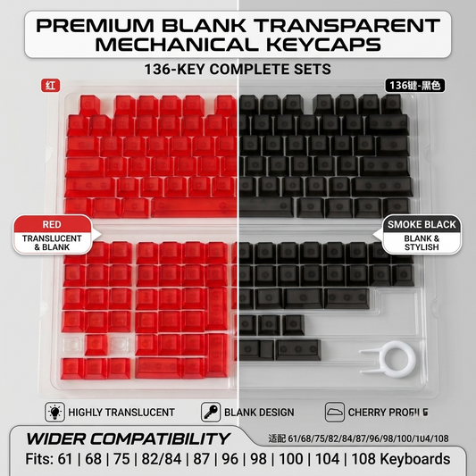 Crystal Blank Transparent Keycaps Full Set