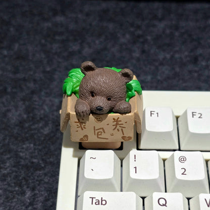 Teddy in Basket Resin Artisan Keycap