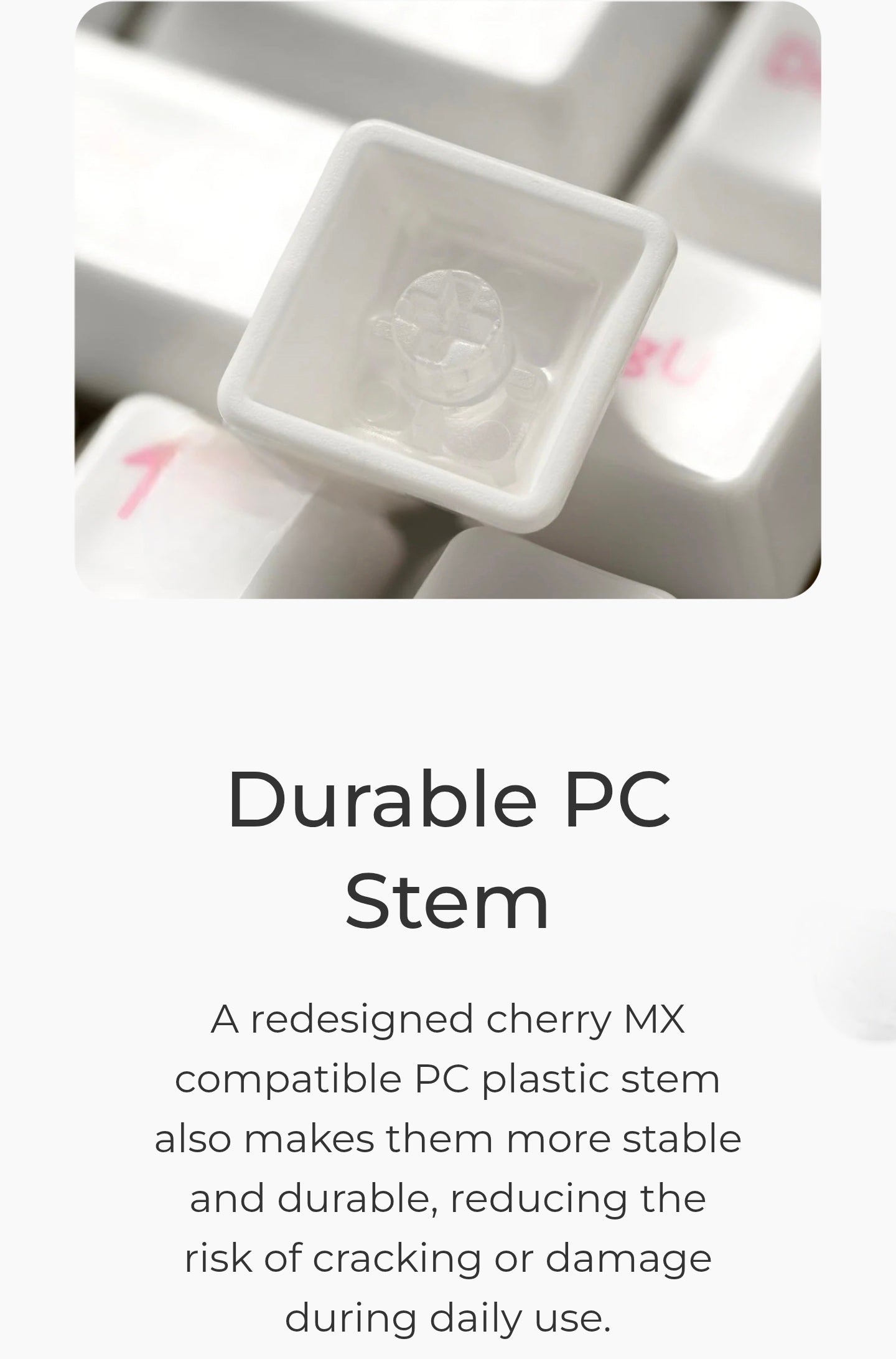 Premium Full Ceramic White Marble Cherry Keycaps With Collector Storage Box
