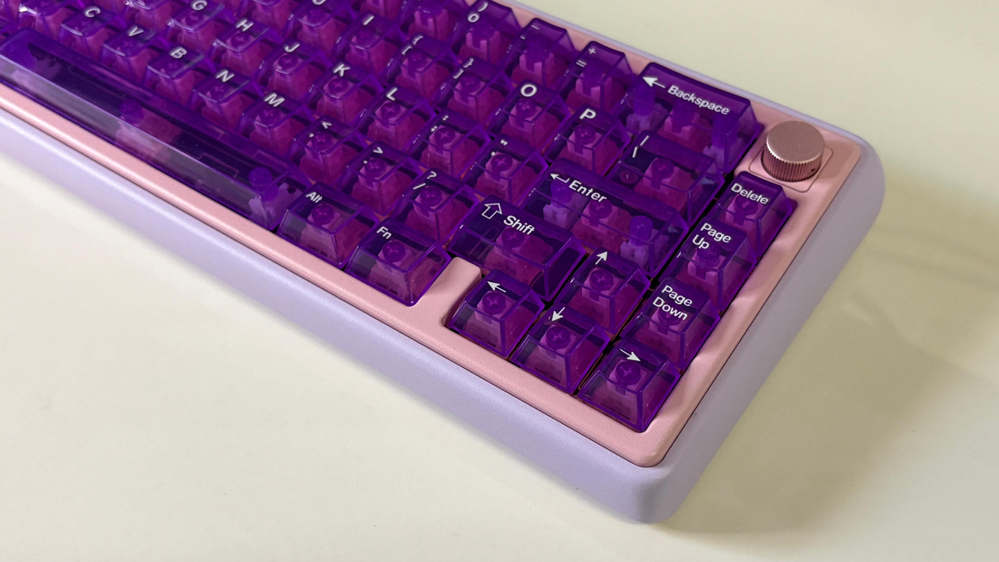 Purple Transparent PC UV Printed Cherry Keycaps