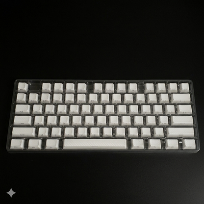 White Demon Wave OEM Side Printed Keycaps