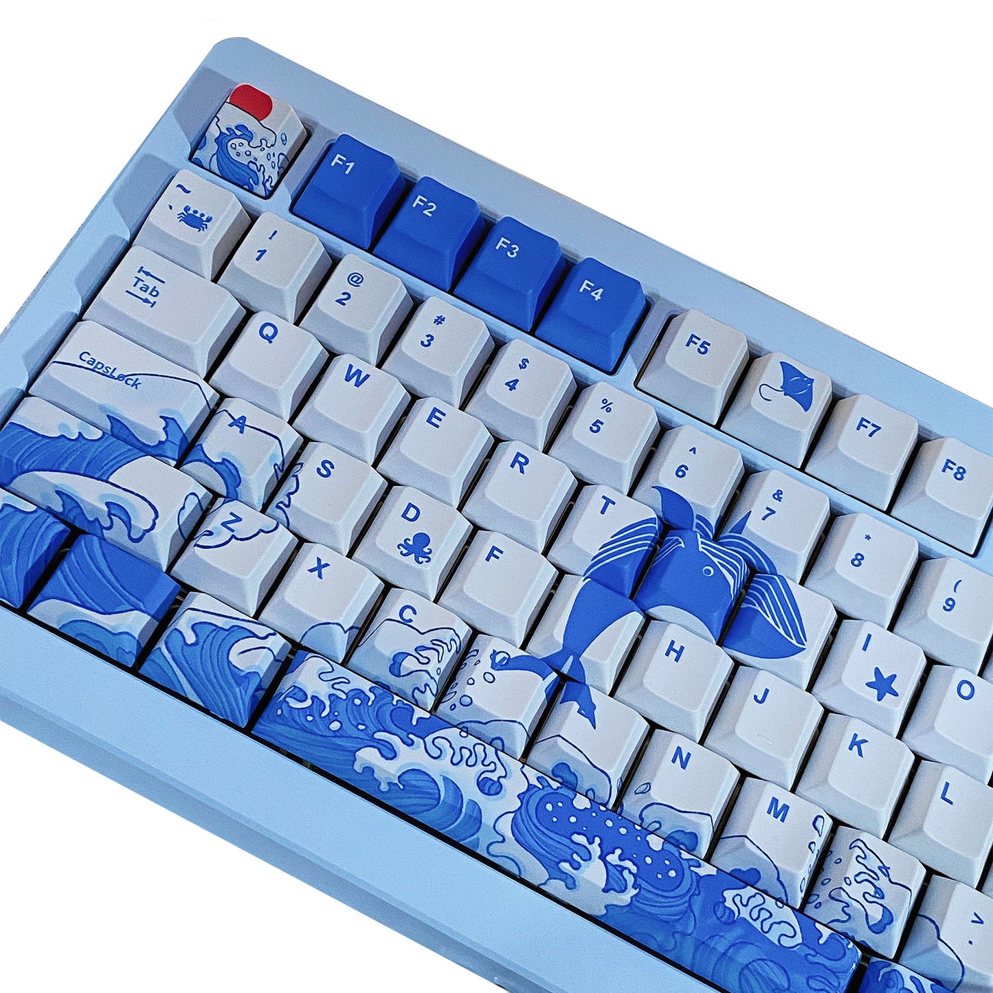 Whale Ocean Cherry a PBT Keycaps