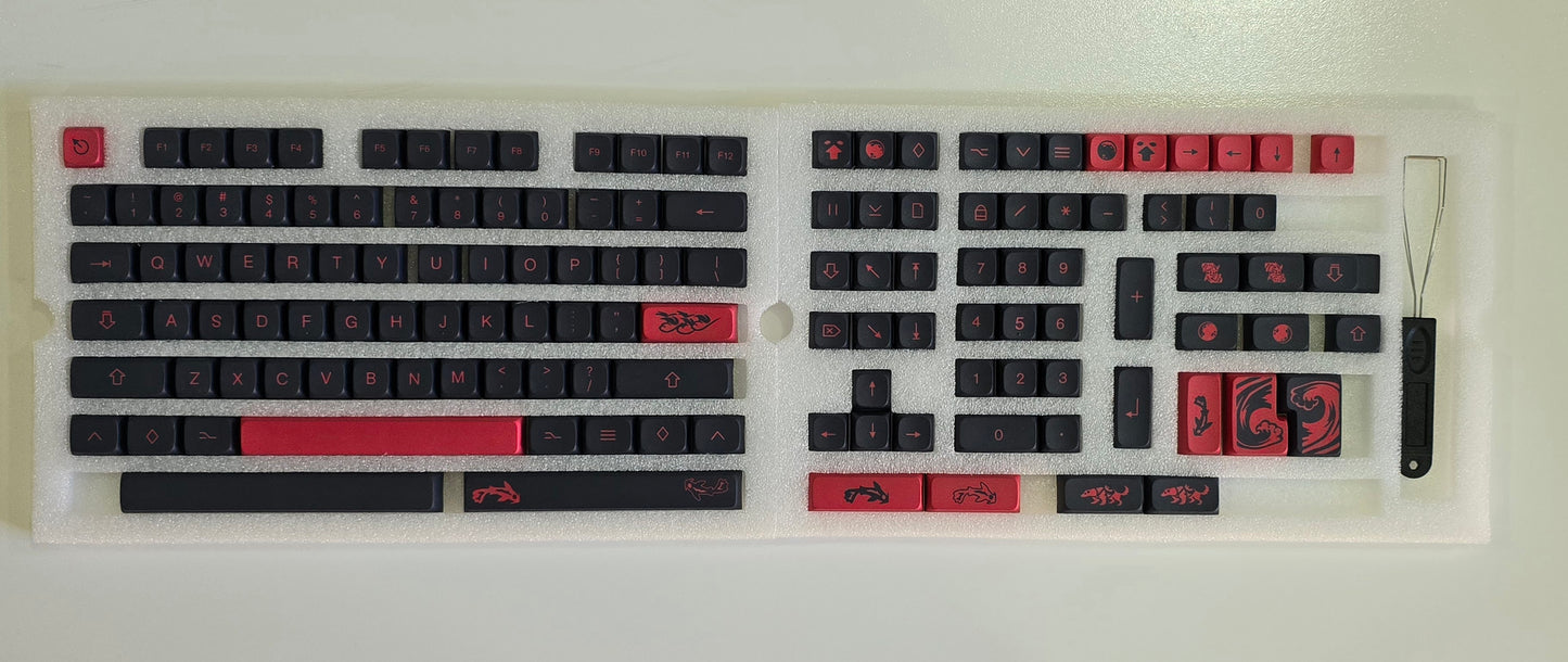 Mizu Red Black XDA PBT Keycaps