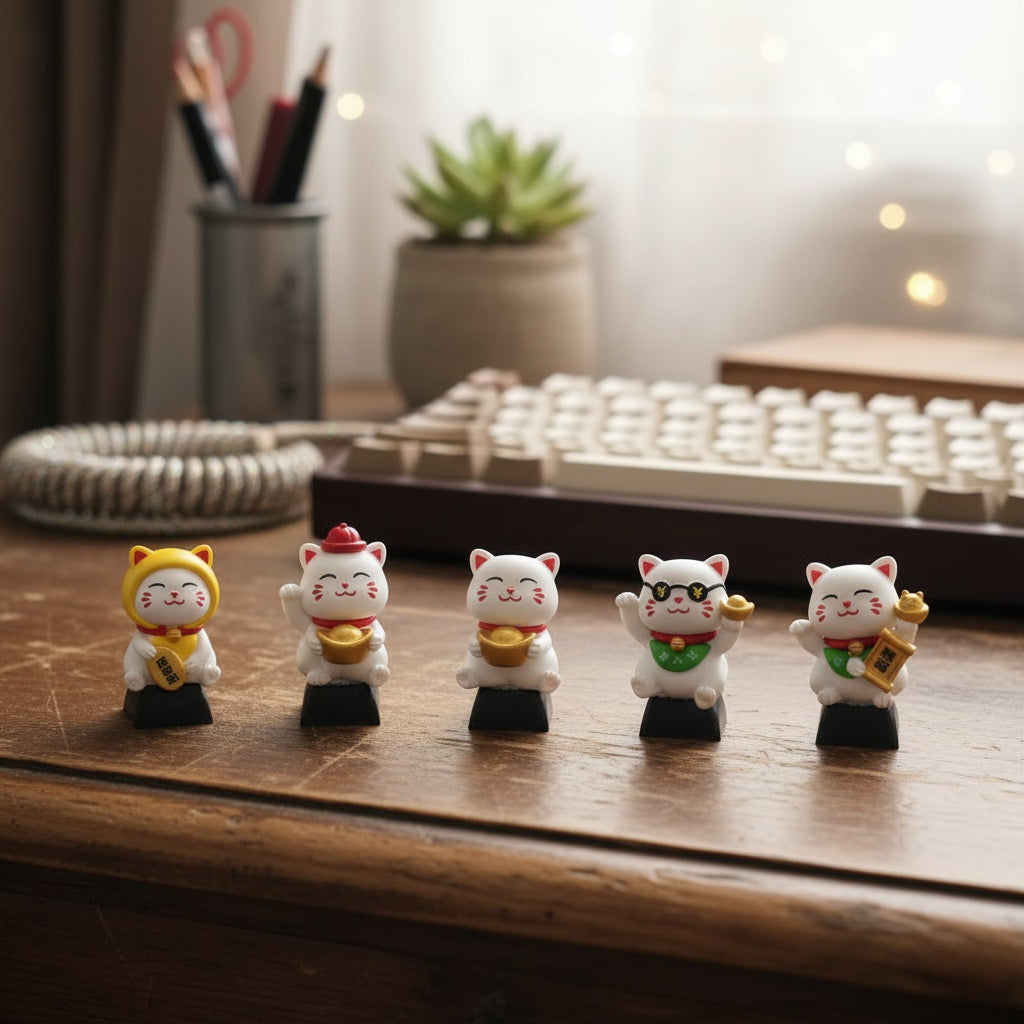 Lucky Cats Artisan Keycaps