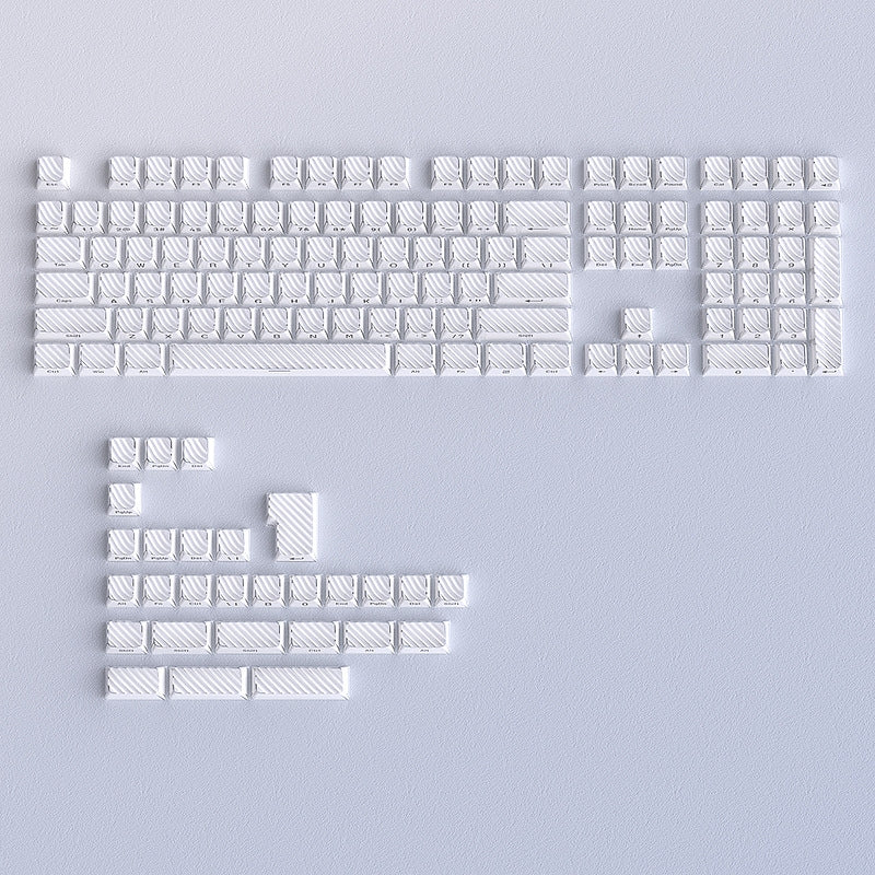 White Demon Wave OEM Side Printed Keycaps