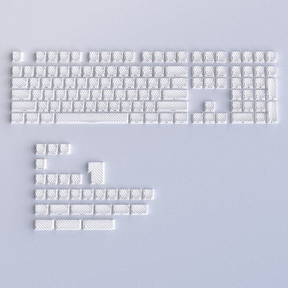 White Demon Wave OEM Side Printed Keycaps