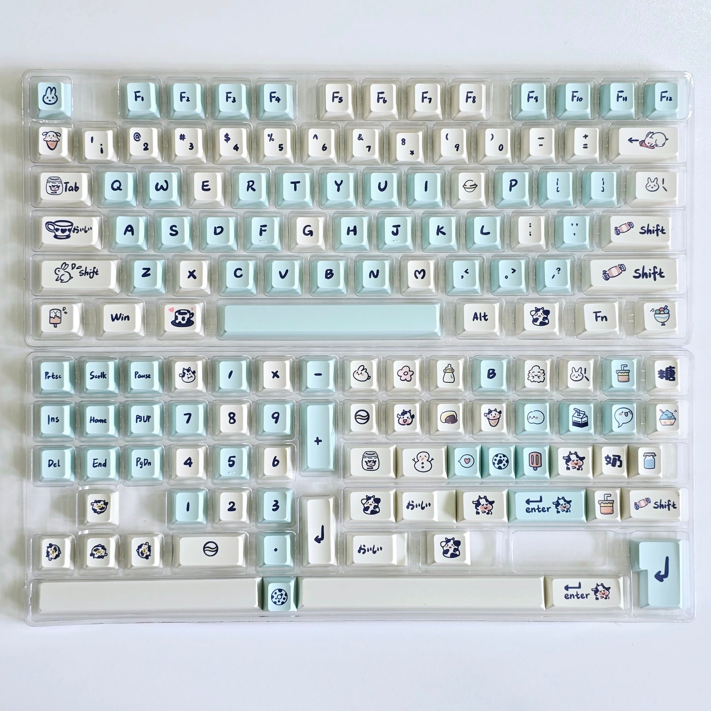 White Rabbit Cherry PBT Keycaps