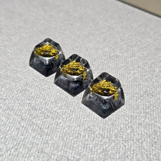 Mythical Golden Dragon Premium 1u Handmade Artisan Keycap