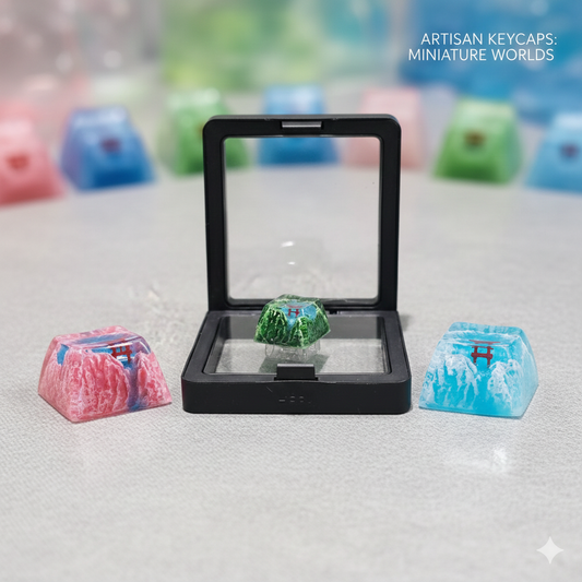 Sakura Snow Spring Torii Gate Resin Artisan 1u Keycap