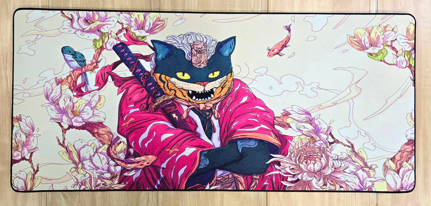 Samurai Cat Warrior Premium Control Surface XXL Deskmat