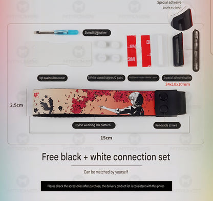 Anime Ribbon Straps with Adhesive And Installation Kit For Keyboard