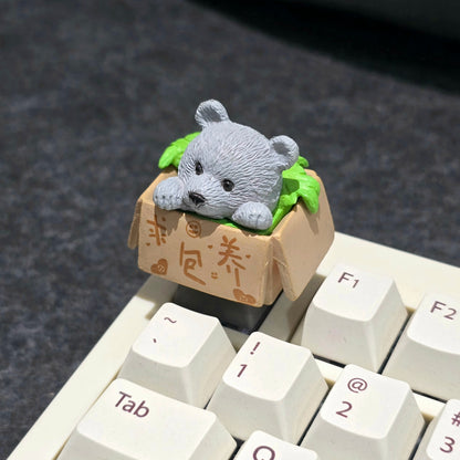 Teddy in Basket Resin Artisan Keycap
