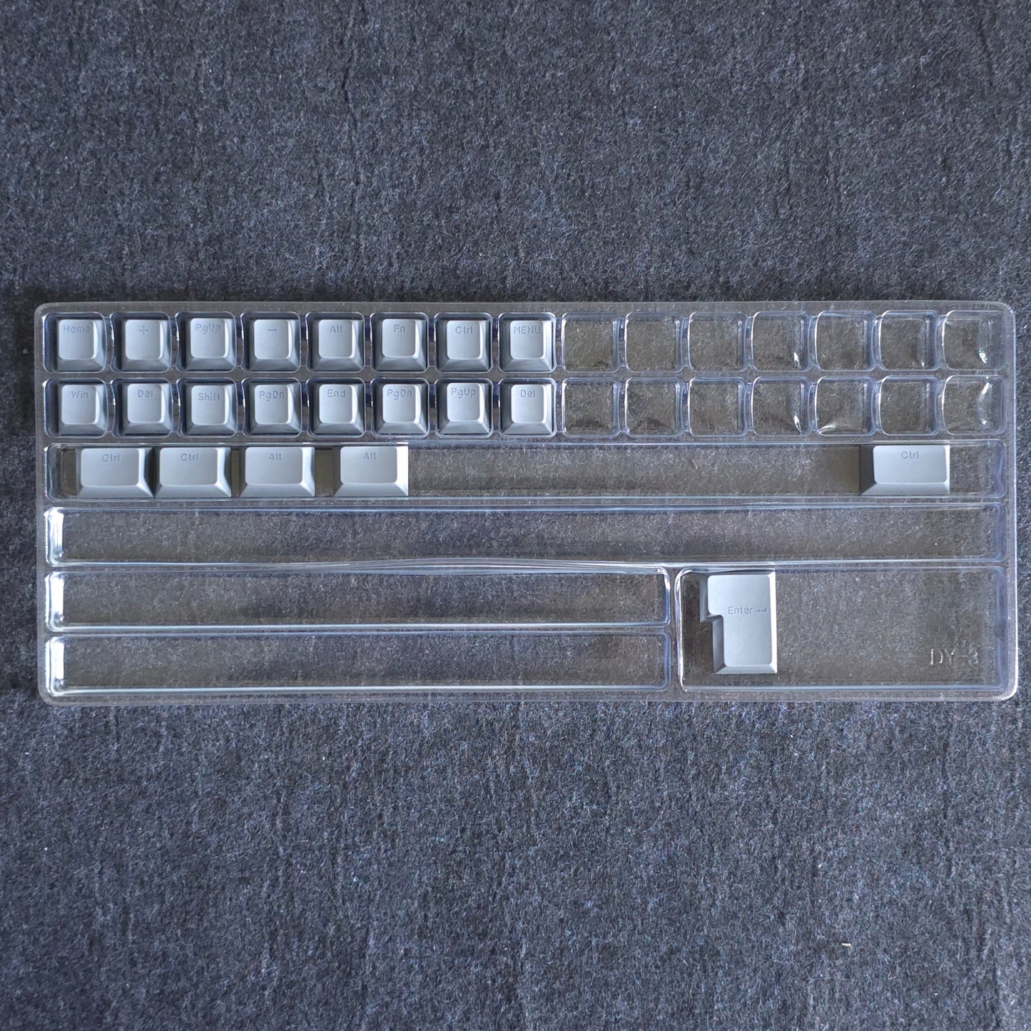 Backlit Grey Blue Thick Doubleshot OEM Keycaps 152 Keys