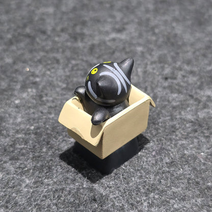 Happy Cat In Basket Resin Artisan Keycap