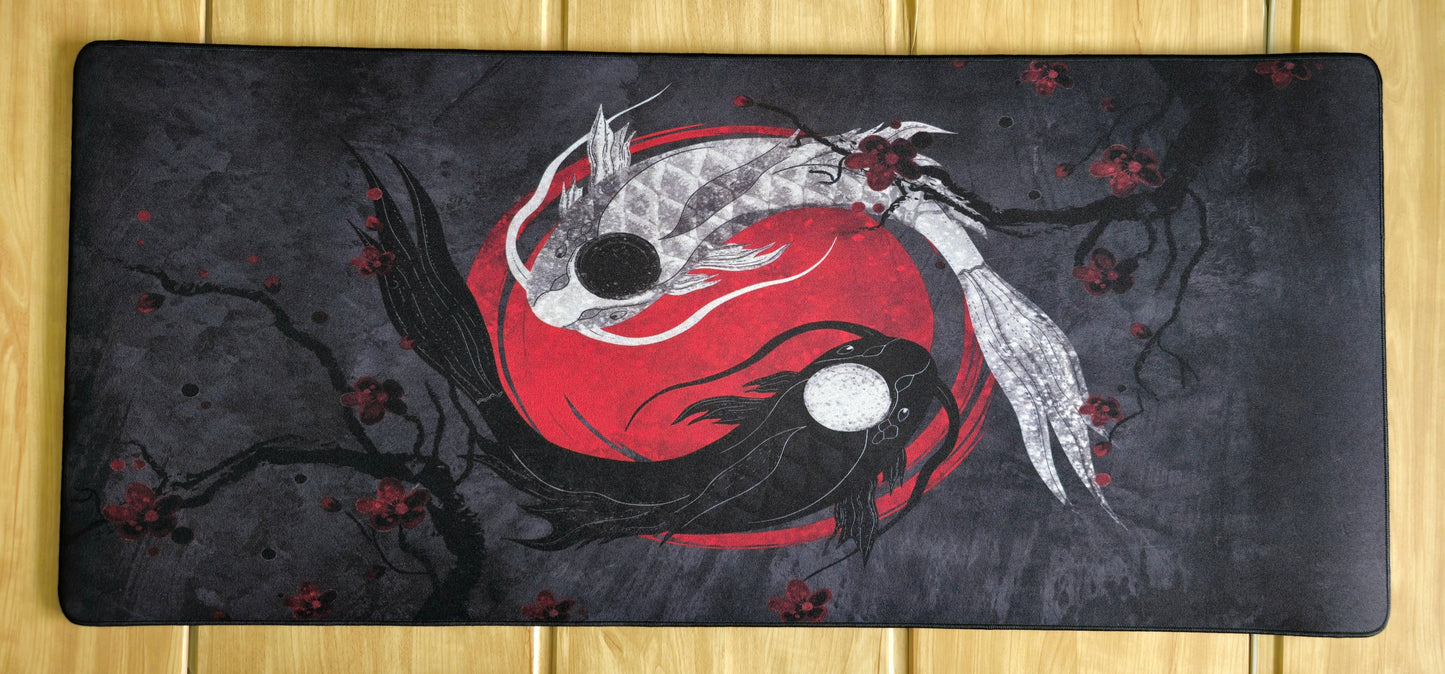 Koi Fish RED MOON NIGHT Premium Hybrid Control Deskmat