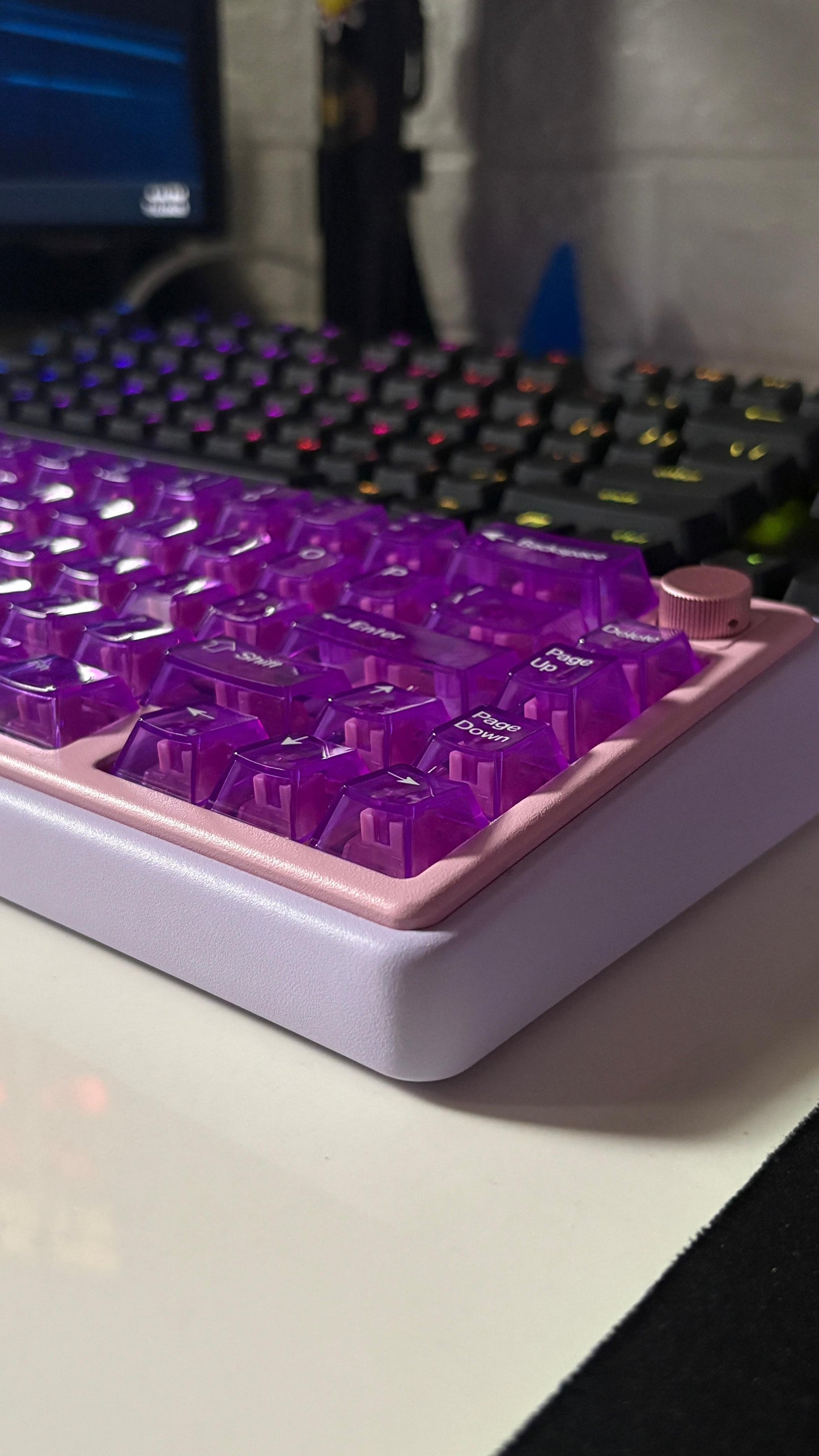 Purple Transparent PC UV Printed Cherry Keycaps