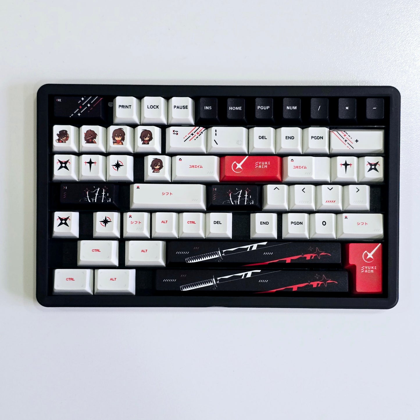 Yuki Aim Japanese Cherry PBT Keycaps With Keycaps Storage box