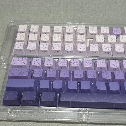Purple Topographic Gradient Line Crack Side Backlit Keycaps