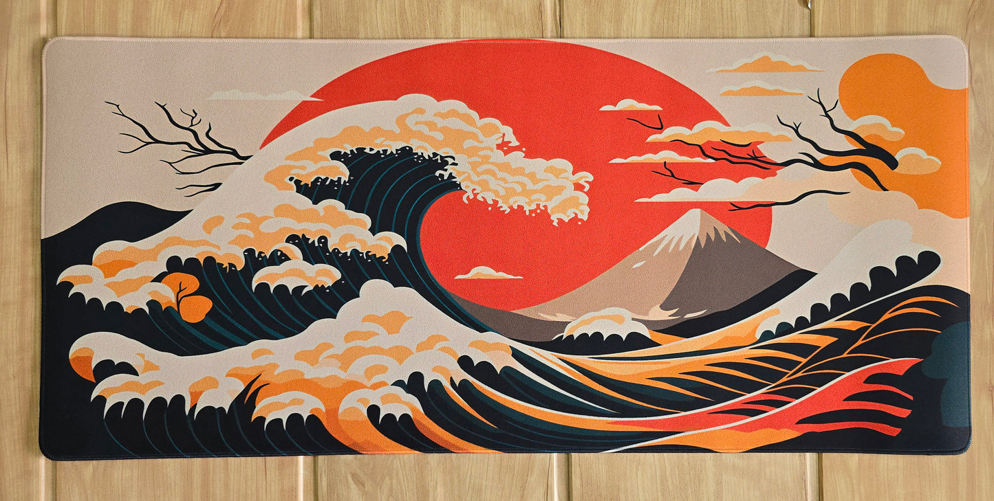 Big Ocean Wave With Sun Premium Hybrid Control XXL Deskmat