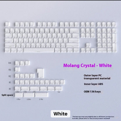 White Demon Wave OEM Side Printed Keycaps