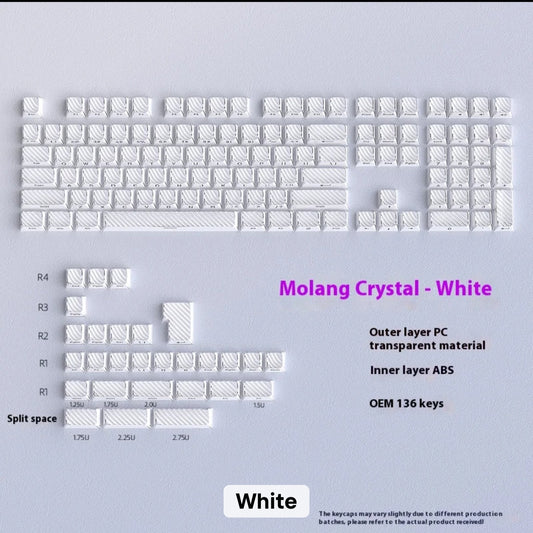 White Demon Wave OEM Side Printed Keycaps