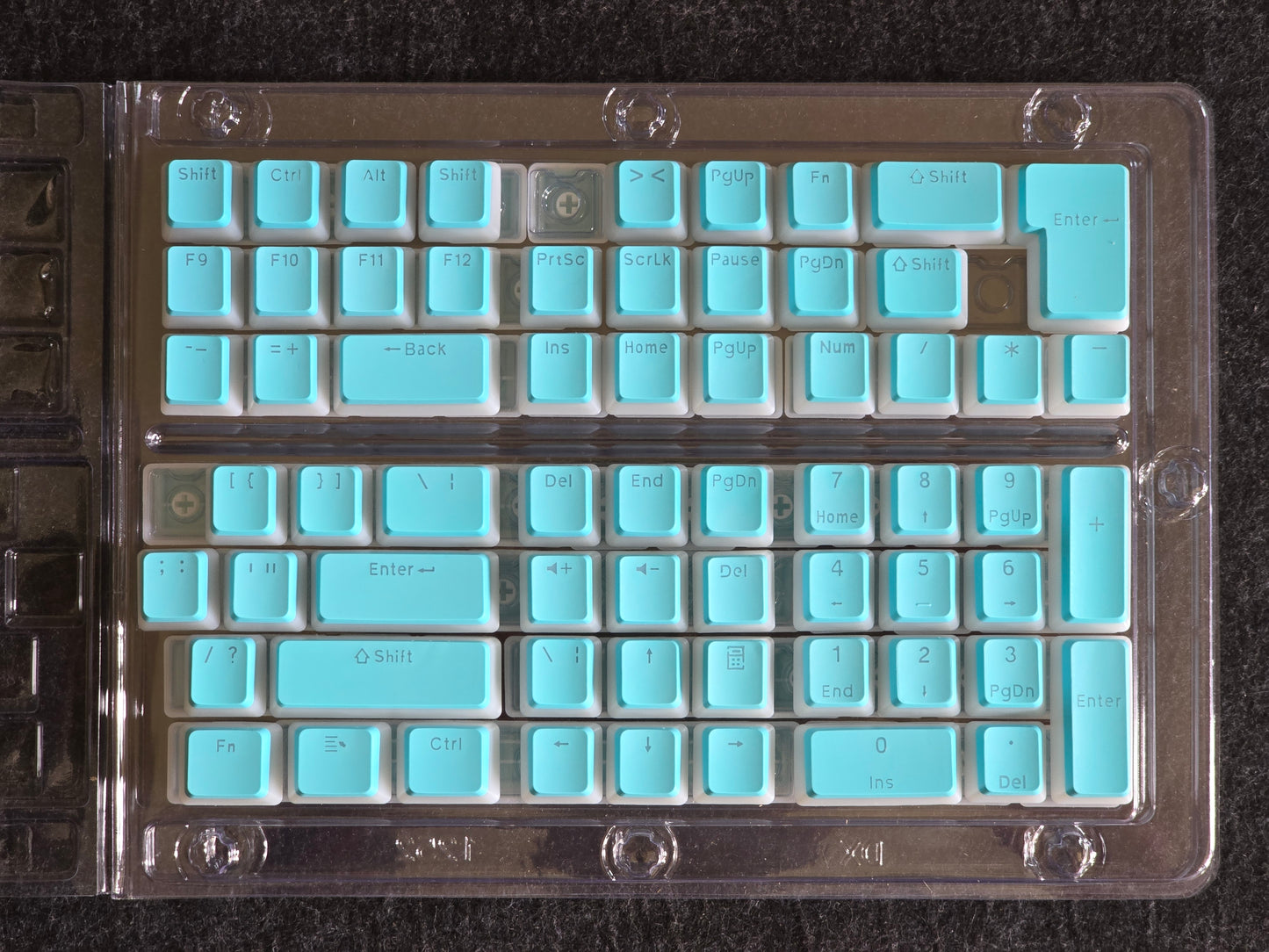 Sky Blue Backlit Doubleshot Pudding Keycaps 129 keys (Clearance)