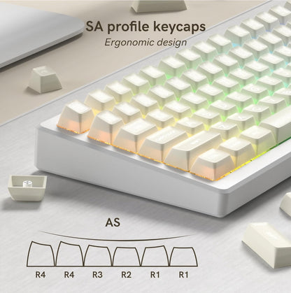 White Jade Translucent SA Profile Doubleshot Keycap