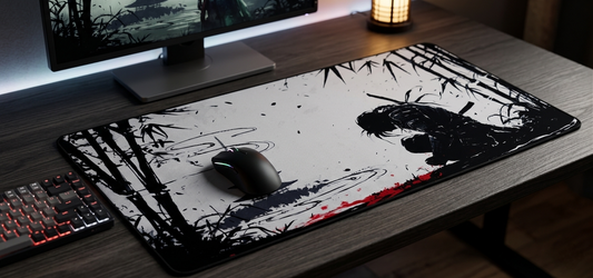 Samurai Warrior Black White Smooth XXL Deskmat
