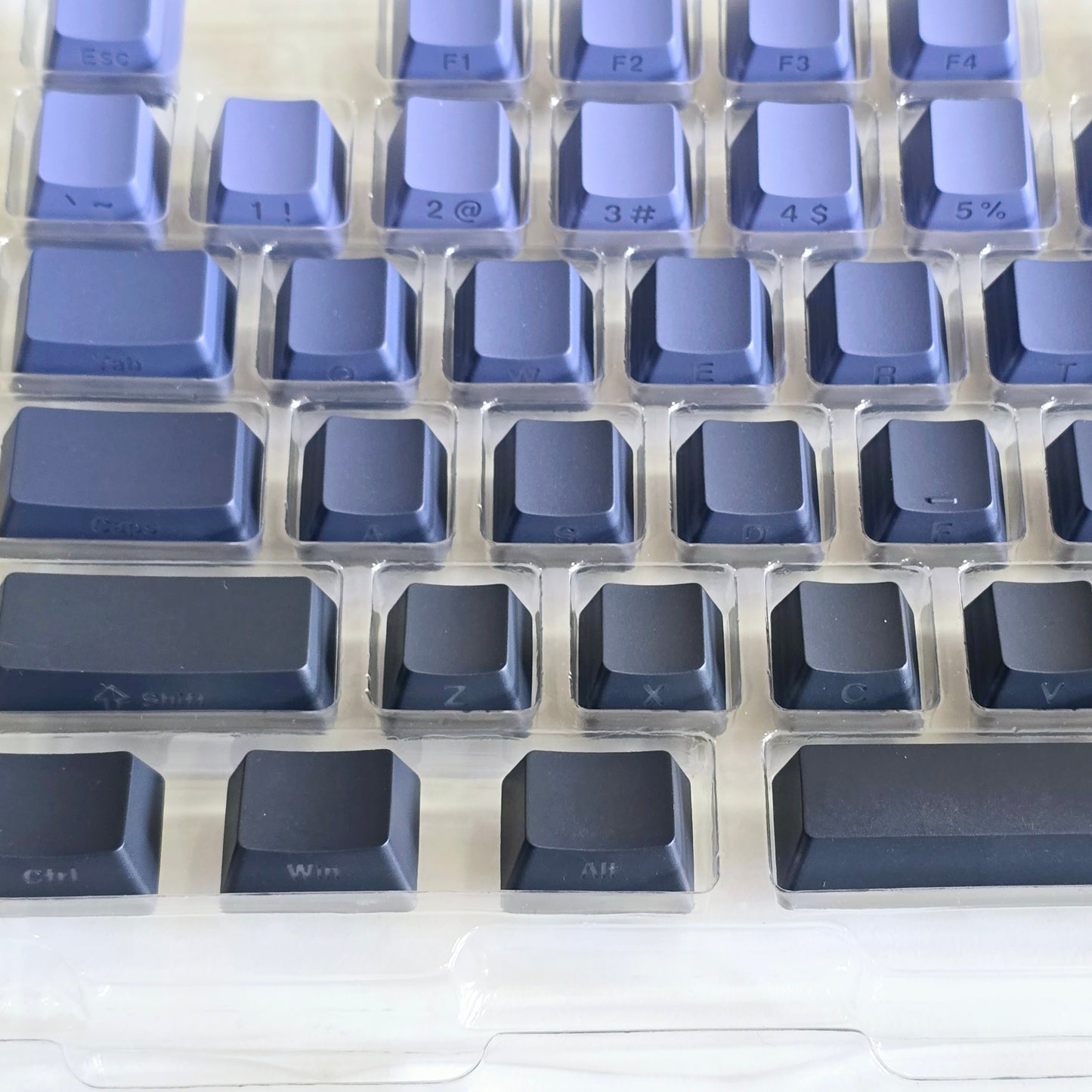 Backlit Black Blue Gradient Side Shinethrough Doubleshot OEM Keycaps