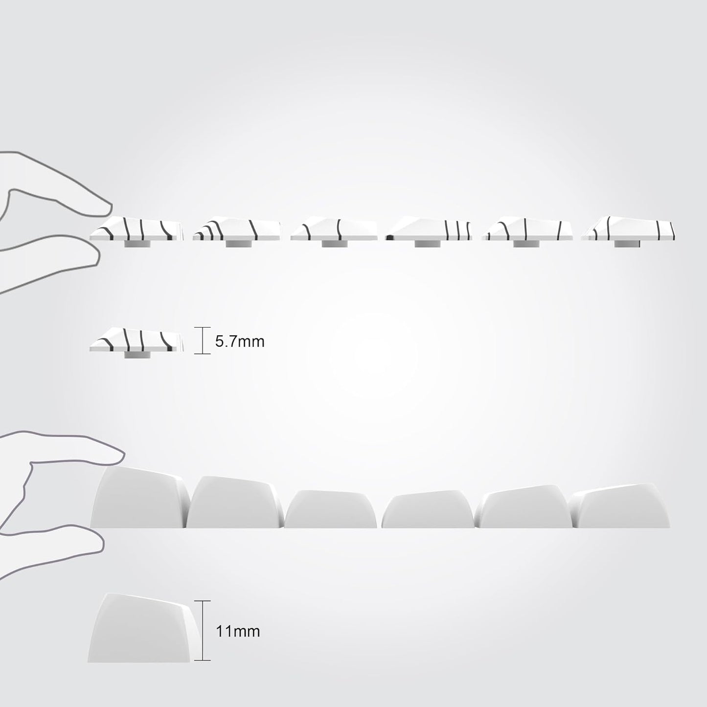 Low Profile Topography Side Legends Doubleshot PBT Keycap