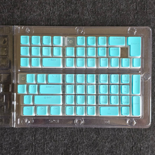 Sky Blue Backlit Doubleshot Pudding Keycaps 129 keys (Clearance)