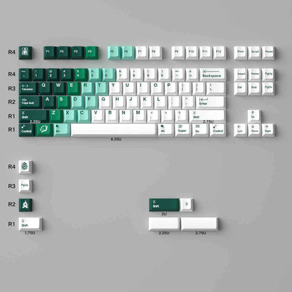 Mystic Green Forest Gradient Premium Cherry Thick PBT 95 Keycaps