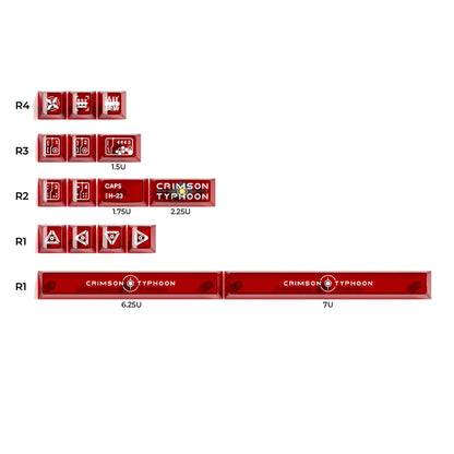 XVX Blazing Storm PBT PC Artisan Translucent Keycaps