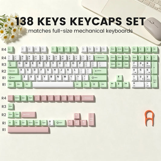 Womier Sakura Matcha Cherry Doubleshot PBT Keycaps