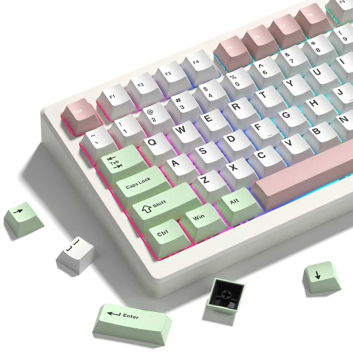 Womier Sakura Matcha Cherry Doubleshot PBT Keycaps